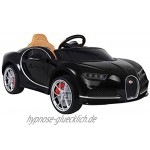 Actionbikes Motors Kinder Elektroauto Bugatti Lizenziert Vollgummireifen 2,4 Ghz Fernbedienung Elektroauto für Kinder ab 3 Jahre Schwarz