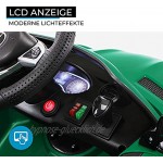 Actionbikes Motors Kinder Elektroauto Mercedes Amg GT-R lizenziert – 2 x 25 Watt Motor – Ledersitz Eva Reifen – Softstart Kinderauto Grün