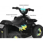 DREAMADE 6V Elektrischer Kinder-Quad mit Rückwärtsgang & elektrischer Bremse Kinderfahrzeug für Kinder ab 3 Jahren Tragfähigkeit bis 30 kg max. 4,6 km h schnell Elektrofahrzeuge Schwarz
