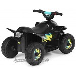 DREAMADE 6V Elektrischer Kinder-Quad mit Rückwärtsgang & elektrischer Bremse Kinderfahrzeug für Kinder ab 3 Jahren Tragfähigkeit bis 30 kg max. 4,6 km h schnell Elektrofahrzeuge Schwarz