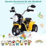 GOPLUS Elektromotorrad Kinderfahrzeuge Kinderauto mit 3 Rädern mit Akku Vorwärts- und Rückwärtsfunktion mit Scheinwerfer und Sprecher 20 W Motor Wiederaufladbar für Junge und Mädchen Gelb
