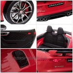 HOMCOM Jaguar Elektroauto Kinderfahrzeug mit Fernbedienung Kinderauto Musikfunktion 3-6 Jahre PP Rot 110 x 65 x 48 cm