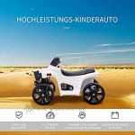 HOMCOM Mini Elektro-Quad Kinder Elektro ATV Kinderwagen für 18 bis 36 Monaten Elektromotorrad mit 2 Scheinwerfer Elektroquad Strandauto-Form PP Stahl Schwarz+Weiß 65 x 40 x 43 cm