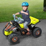 HOMCOM Quad ATV Kinderauto Kinderwagen Elektroauto Kinderfahrzeug Kindermotorrad Elektroquad Kinderquad Elektromotorrad für 18-36 Monaten Kinder Gelb