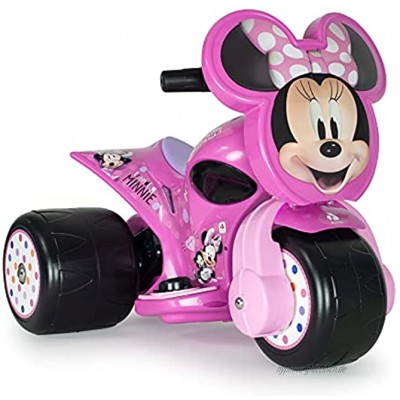 INJUSA Elektro-Motorrad Samurai Minnie Mouse 6V Pink mit 3 Rädern Gaspedal und Permanenter Dekoration Empfohlen für Kinder +1 Jahr