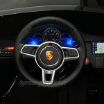 INJUSA ElektroFahrzeug Porsche Cayenne Turbo S schwarz 12V mit Lichter und Sounds Türen öffnen Sich und Fernbedienung App