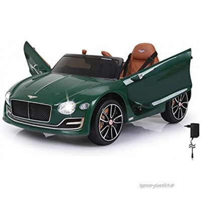 JAMARA 460333 Ride-on Bentley EXP12 12V 2-Gang leistungsstarker Antriebsmotor und Akku für lange Fahrzeit Ultra-Grip Gummiring am Rad AUX- und USB-Anschluss LED-Scheinwerfer Flügeltüren grün