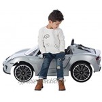 ROLLPLAY Premium Elektrofahrzeug mit Fernsteuerung und Rückwärtsgang Für Kinder ab 3 Jahren Bis max. 35 kg 12-Volt-Akku Bis zu 5 km h Porsche 918 Spyder Silber