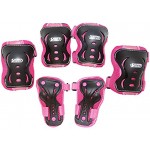 Best Sporting 30265 Schützer Set für Mädchen je ein Paar Knie- Ellenbogen- und Handrückenschützer in pink schwarz Größe: XS S für Kinder von 3 7 Jahren