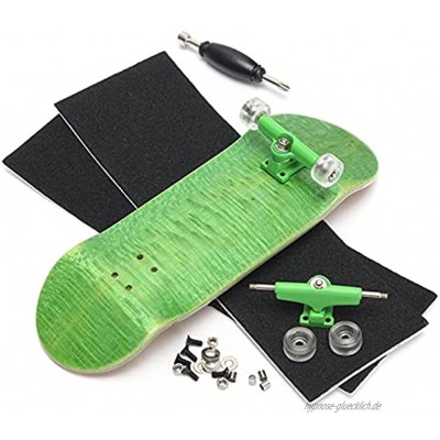 baidicheng Finger-Skateboard aus Holz Violett professionelles Finger-Skateboard Holzgriffbrett mit Kugellagern Schaumstoff-Schraubendreher Farbe: grün