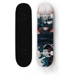 Dmxiezib Für Tokyo Ghoul: Kaneki Ken Anime Skateboard Vierradstraße Skateboard 7-Lagenkreuzer Doppel-Kick-Deck Walking Street für Erwachsene Outdoor Extreme Sports Board