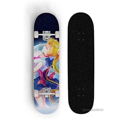 Dmxiezib Skateboard Ahorn Skateboard für Anfänger Anime Sailor Moon: Tsukino Usagi Skateboard Double-Steigung Professionelles Skateboard geeignet für Erwachsene 31x8