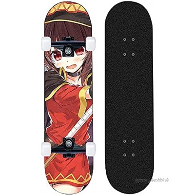 Dmxiezib Standard-Skateboard Animation Konosuba: Gottes Segen auf Dieser wunderbaren Welt!Muster Mini Cruiser 31x 8 Professionelle Skateboards für Erwachsene Teenager Geschenk