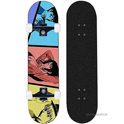 Dmxiezib Standard-Skateboard Gintama-Muster 31x 8 Professionelle Skateboards professionelle Kurze Board Geschenk für Jugendliche