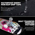 QUNHU Skateboards für Anfänger 31 Zoll komplettes Skateboard für Kinder Teenager Erwachsene 9-Layer kanadischer Ahorn-Doppel-Kick-Deck Concave Cruiser Trick Skateboard Color : Graffiti