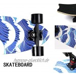 TTKD 28 Komplettes Mini Cruiser Skateboard für Anfänger Jugendliche Teens Mädchen Jungen 7 Lagen Ahorn Double Kick Concave Skateboard Skateboard für Sport & Outdoor