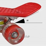 TTKD Komplettes Standard-Skateboard Mini Cruiser 7-lagiges kanadisches & Bambus-Ahorn-Deck Komplettes Double Kick-Skateboard mit Aluminium-Achsen für Kinder Jugendliche Erwachsene