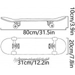 TTKD Skateboards für Anfänger Board 31-Zoll-Anfänger-Doppelneigungs-Vierrad-Skateboardbürste Straßenahorn-Skateboard Teenager-Skateboard Wettbewerbspreise