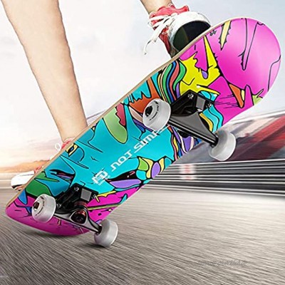 TTKD Skateboards für Anfänger Skateboards für Anfänger  31-Zoll 7 Layer Maple Double Kick Concave Skateboard Geeignet für Teenager Wettbewerbspreise