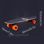TTKD Skateboards für Kinder Teens Erwachsene 27 Zoll Komplett-Skateboard für Anfänger Mädchen Jungen Klassisches Mini-Skateboard mit rutschfestem Fischschwanz-Deck Wettbewerbspreise
