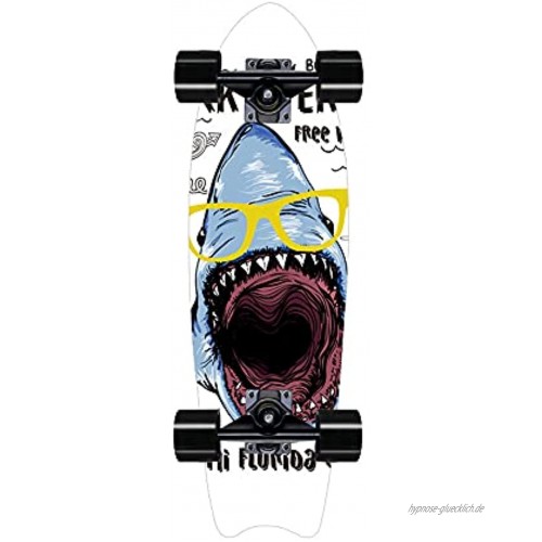 TTKD Skateboards für Kinder Teens Erwachsene 28 Zoll Cruiser Komplett-Skateboard für Anfänger Mädchen Jungen Klassisches Mini-Skateboard mit rutschfestem Fischschwanz-Deck Wettbewerbspreise