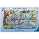 Ravensburger Kinderpuzzle 06136 Tiere Afrikas Rahmenpuzzle für Kinder ab 3 Jahren mit 15 Teilen
