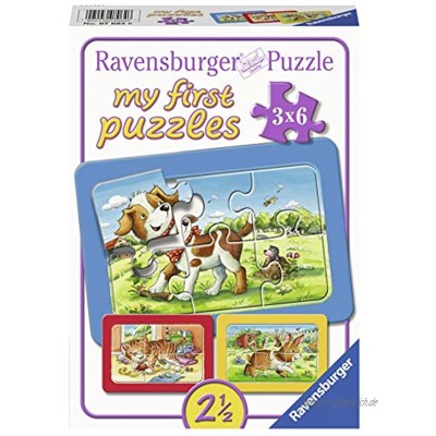 Ravensburger Kinderpuzzle 07062 Meine Tierfreunde my first puzzle mit 3x6 Teilen Puzzle für Kinder ab 2 Jahren Rahmenpuzzle