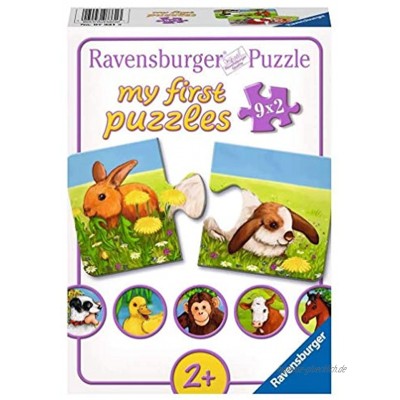 Ravensburger Kinderpuzzle 07331 Liebenswerte Tiere my first puzzle mit 9x2 Teilen Puzzle für Kinder ab 2 Jahren
