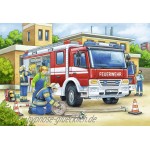 Ravensburger Kinderpuzzle 07574 Polizei und Feuerwehr Puzzle für Kinder ab 3 Jahren mit 2x12 Teilen