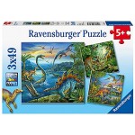 Ravensburger Kinderpuzzle 09317 Faszination Dinosaurier Puzzle für Kinder ab 5 Jahren mit 3x49 Teilen