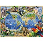 Ravensburger Kinderpuzzle 10540 Tierisch um die Welt Puzzle-Weltkarte für Kinder ab 6 Jahren mit 100 Teilen im XXL-Format