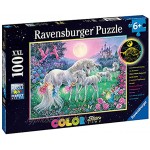 Ravensburger Kinderpuzzle 13670 Einhörner im Mondschein Einhorn-Leuchtpuzzle für Kinder ab 6 Jahren mit 100 Teilen im XXL-Format Leuchtet im Dunkeln