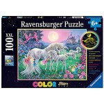 Ravensburger Kinderpuzzle 13670 Einhörner im Mondschein Einhorn-Leuchtpuzzle für Kinder ab 6 Jahren mit 100 Teilen im XXL-Format Leuchtet im Dunkeln