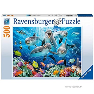Ravensburger Puzzle 14710 Delfine im Korallenriff 500 Teile Puzzle für Erwachsene und Kinder ab 10 Jahren Puzzle mit Unterwasserwelt-Motiv
