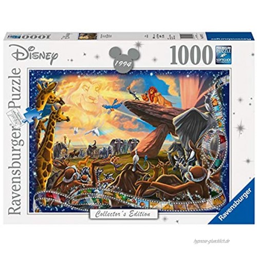 Ravensburger Puzzle 19747 Disney Der König der Löwen 1000 Teile Puzzle für Erwachsene und Kinder ab 14 Jahren Disney Puzzle mit Simba Timon Pumba & Co.
