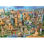 Ravensburger Puzzle 19890 Sehenswürdigkeiten weltweit 1000 Teile Puzzle für Erwachsene und Kinder ab 14 Jahren Motiv mit Big Ben Freiheitsstatue und mehr