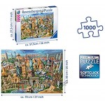 Ravensburger Puzzle 19890 Sehenswürdigkeiten weltweit 1000 Teile Puzzle für Erwachsene und Kinder ab 14 Jahren Motiv mit Big Ben Freiheitsstatue und mehr