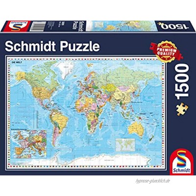 Schmidt Spiele Puzzle 58289 Die Welt 1500 Teile Puzzle