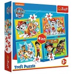 Trefl TR34346 Puzzle Das lustige Team von PAW Patrol von 12 bis 24 Teilen 4 Sets für Kinder ab 3 Jahren