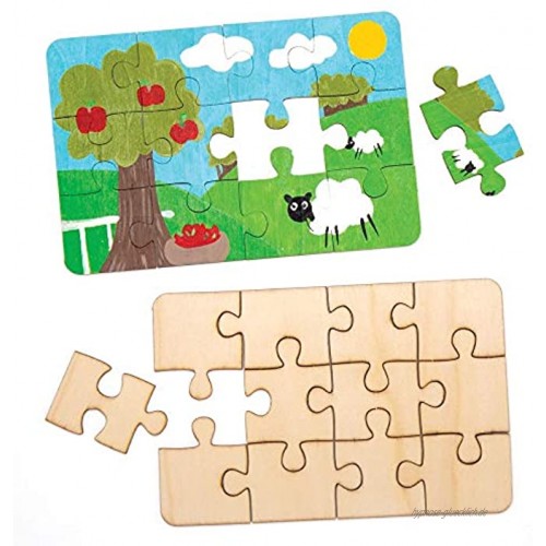 Baker Ross Puzzles aus Holz 8 Stück – Blanko-Puzzleteile für Kinder zum Verzieren