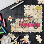 BELLE VOUS Holz Puzzle Blanko 100er Pack Puzzle Zum Selber Gestalten 4,5 x 3,8 cm Puzzle zum Bemalen für Kinder DIY Kunst und Handwerk und Party Gästebuch Hochzeit Puzzle