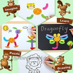COOLJOY Magnetisches Holzpuzzles Puzzle-Spiele Doppelseitiges Puzzle- und Zeichen-Staffelei Kreidetafel Lernspielzeug für Kinder Digitales Muster