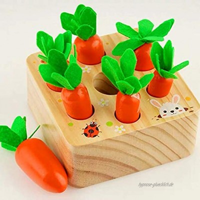 Coriver Lernspielzeug Stapelspiele für 1 2 3 Jahre altes Baby Karotten Holzspielzeug Montessori Plugging Toys Harvest Matching-Spiel für frühkindliches Lernen Vorschulerziehung Kindergeschenke