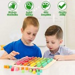 EKKONG 9 x 9 Holz Einmaleins Mathematik Multiplikationstabelle für Kinder Montessori Mathematik Spielzeug Holzblöcke Spielzeug Pädagogische Holzspielzeug für Jungen und Mädchen