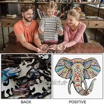 EXTSUD Holz Puzzle Erwachsene Holzpuzzle Spielzeug 3D Elefant Wooden Puzzle Mysterious Tier Wooden Jigsaw Puzzle Einzigartige Form Puzzleteile Erwachsene und Kinder,Familienspielsammlung,30 * 30cm