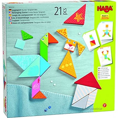 HABA 305777 Legespiel Bunter Tangram-Mix Legespiel ab 3 Jahren made in Germany