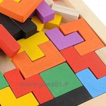 Holzpuzzle Tetris Tangram Puzzlespiel Pädagigisches Spielzeug für Kinder Bunte Hölzerne Puzzles pädagogischen Bildung Spielzeug Geschenk