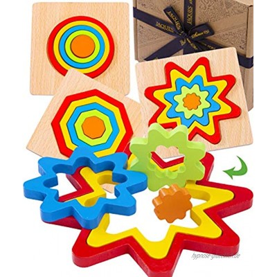 Jaques of London Montessori-Spielzeuge | Luxus von 3 Puzzles in Regenbogenform | Puzzles für Kinder | Perfekte Holzspielzeuge für 1 2 3 4-jährige | Holzpuzzles | Seit 1795