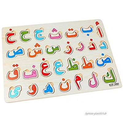 Kalaokei Spielzeug Für Kinder Kinder Holz Arabische Alphabet Nummer Puzzle Board Early Educational Toy AlphabetPuzzle #