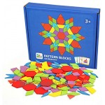 LEADSTAR Holzpuzzles Tangrams Holzpuzzles Geometrische Formen Puzzle,Tangrams Montessori Spielzeug Wooden Jigsaw Puzzle Für Kinder Mädchen und Jungen ab 3 Jahr155 Stück